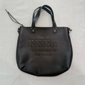 FEED the children of the world purse bag black leather
